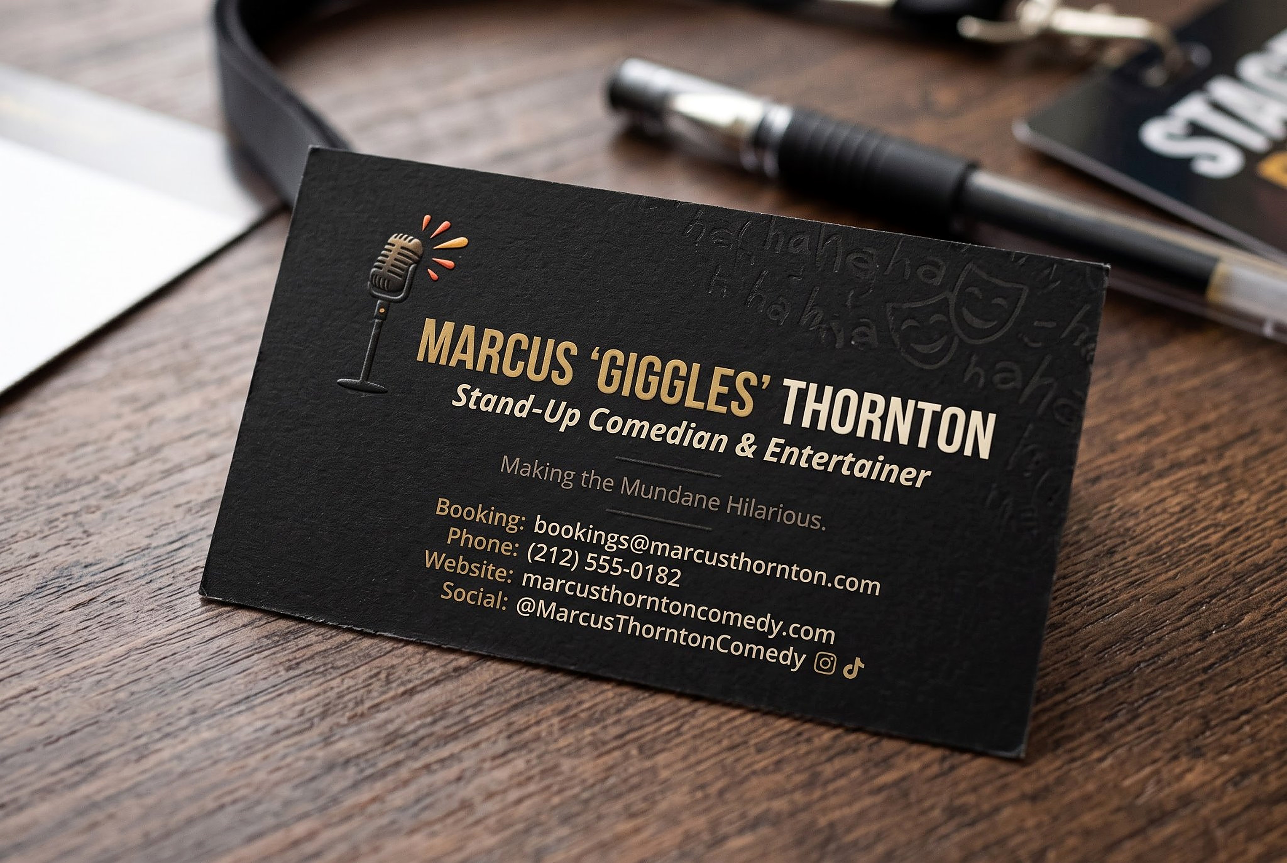 Comedian business card
