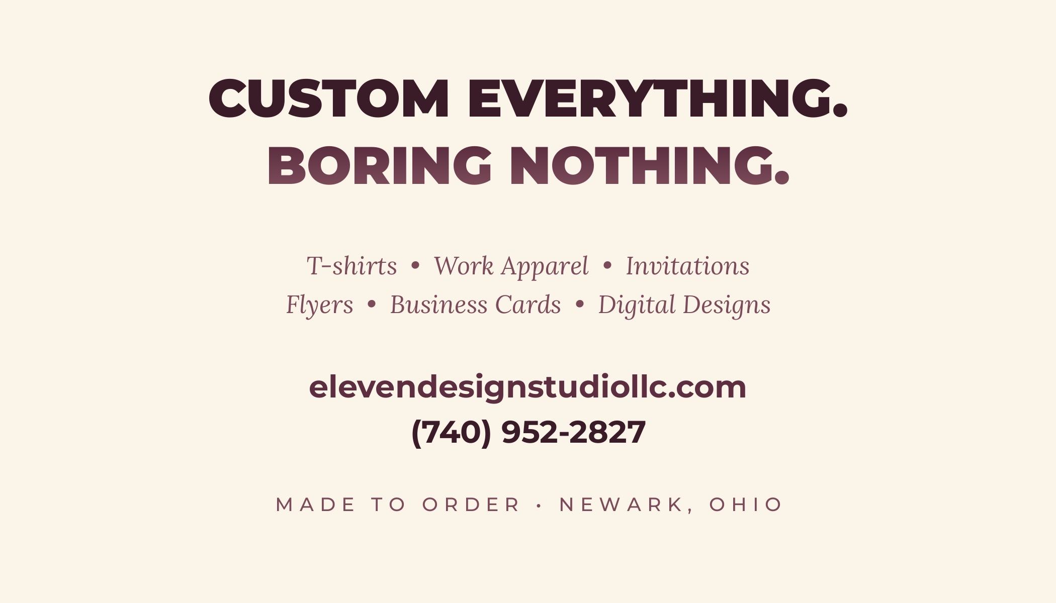 EDS business card back, cream