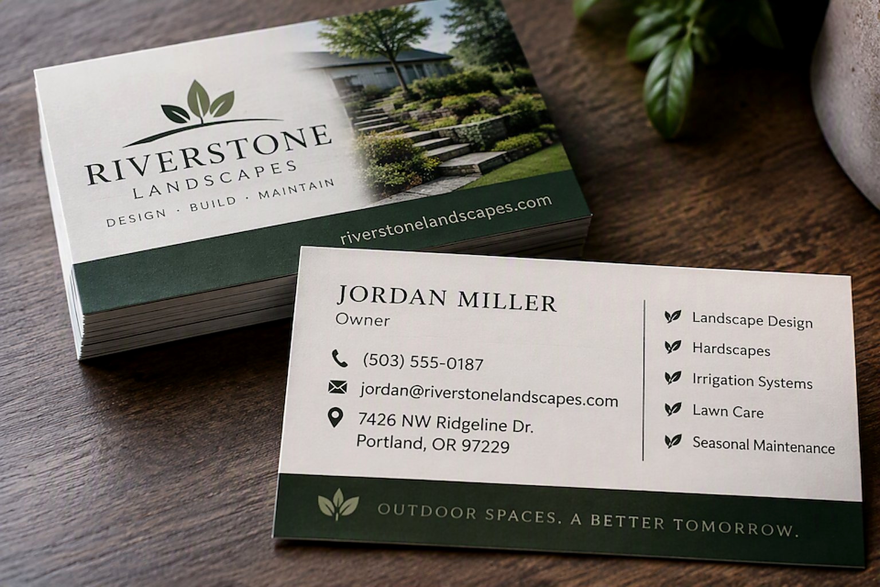 Riverstone Landscapes business card