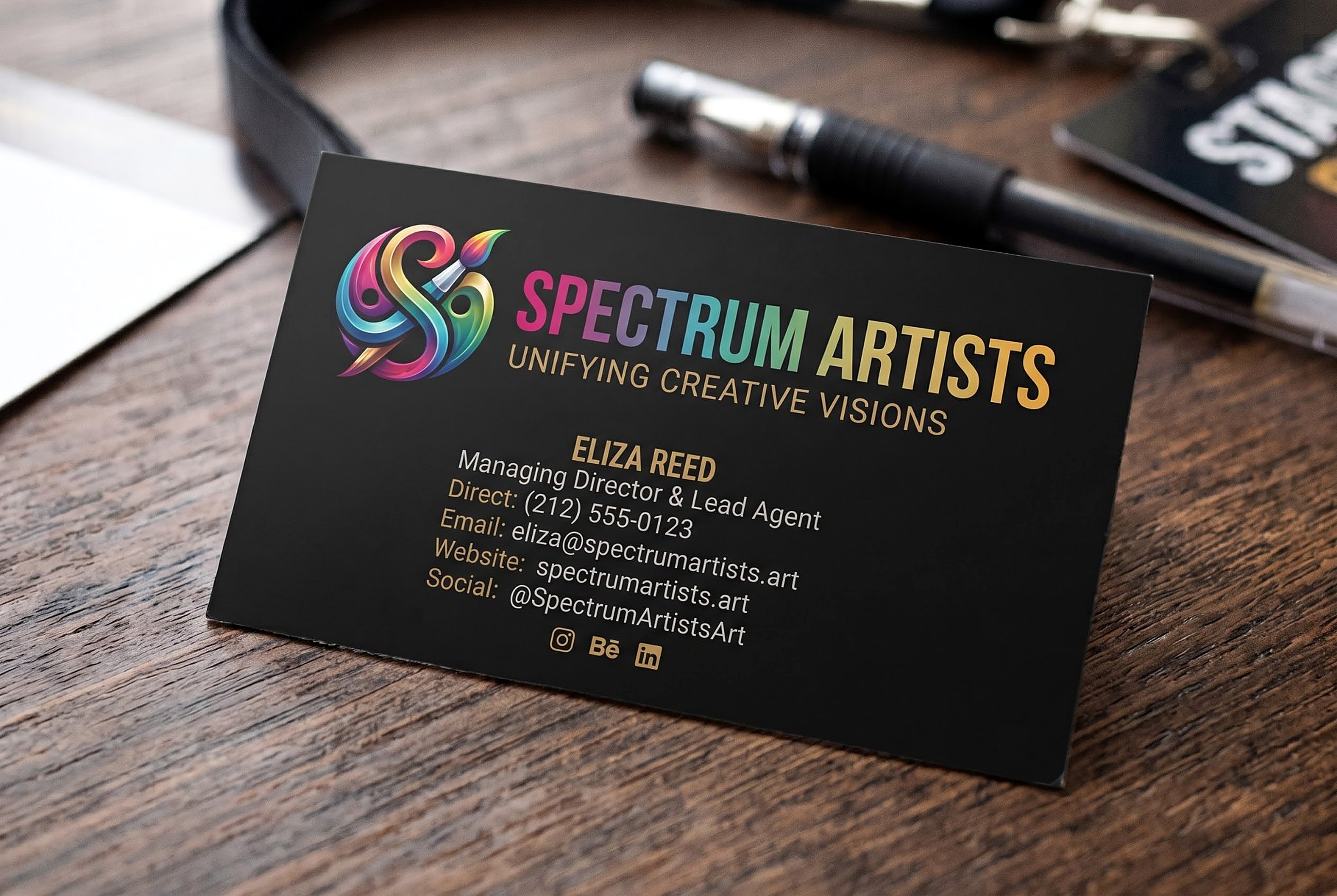 Spectrum Artists business card