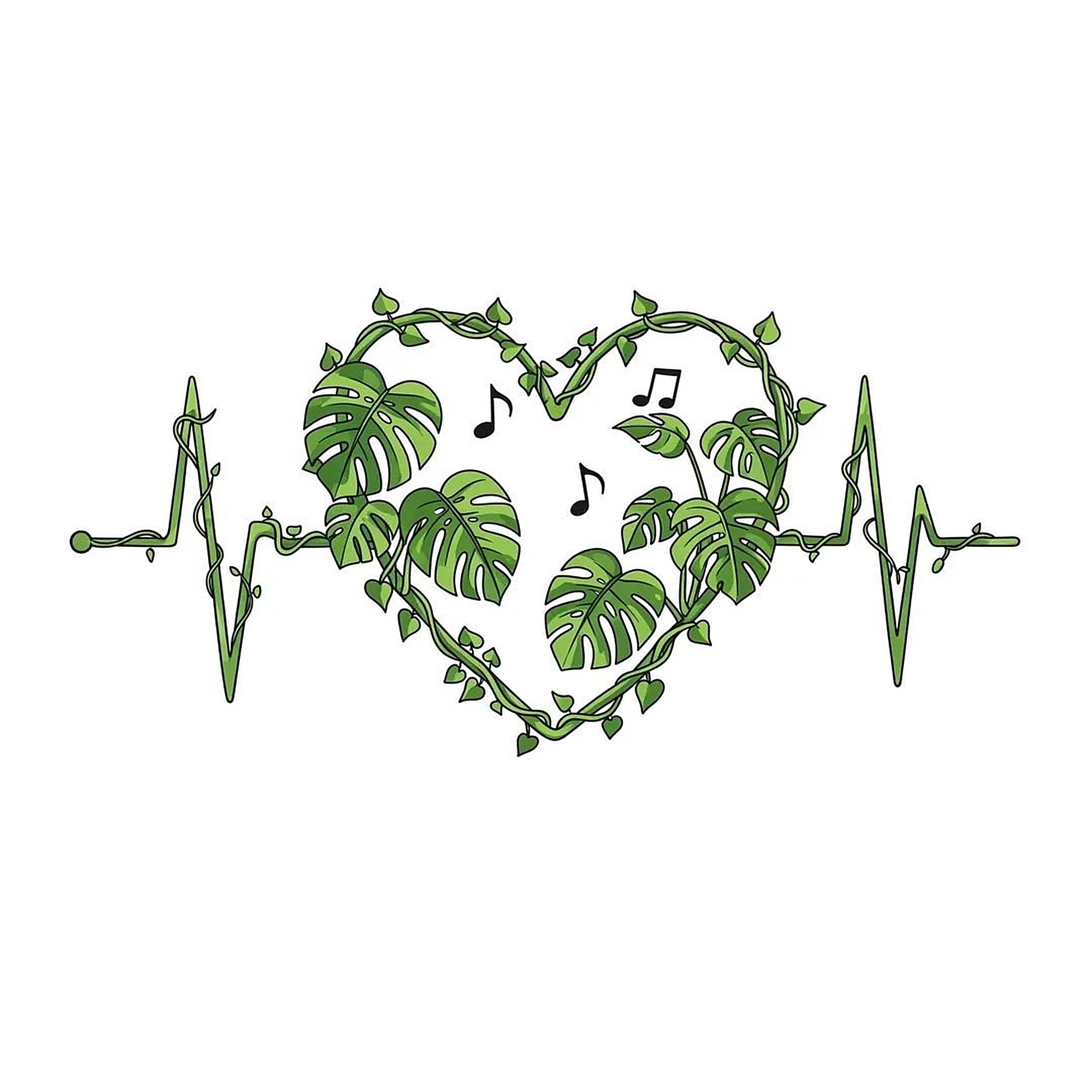 Monstera heartbeat design
