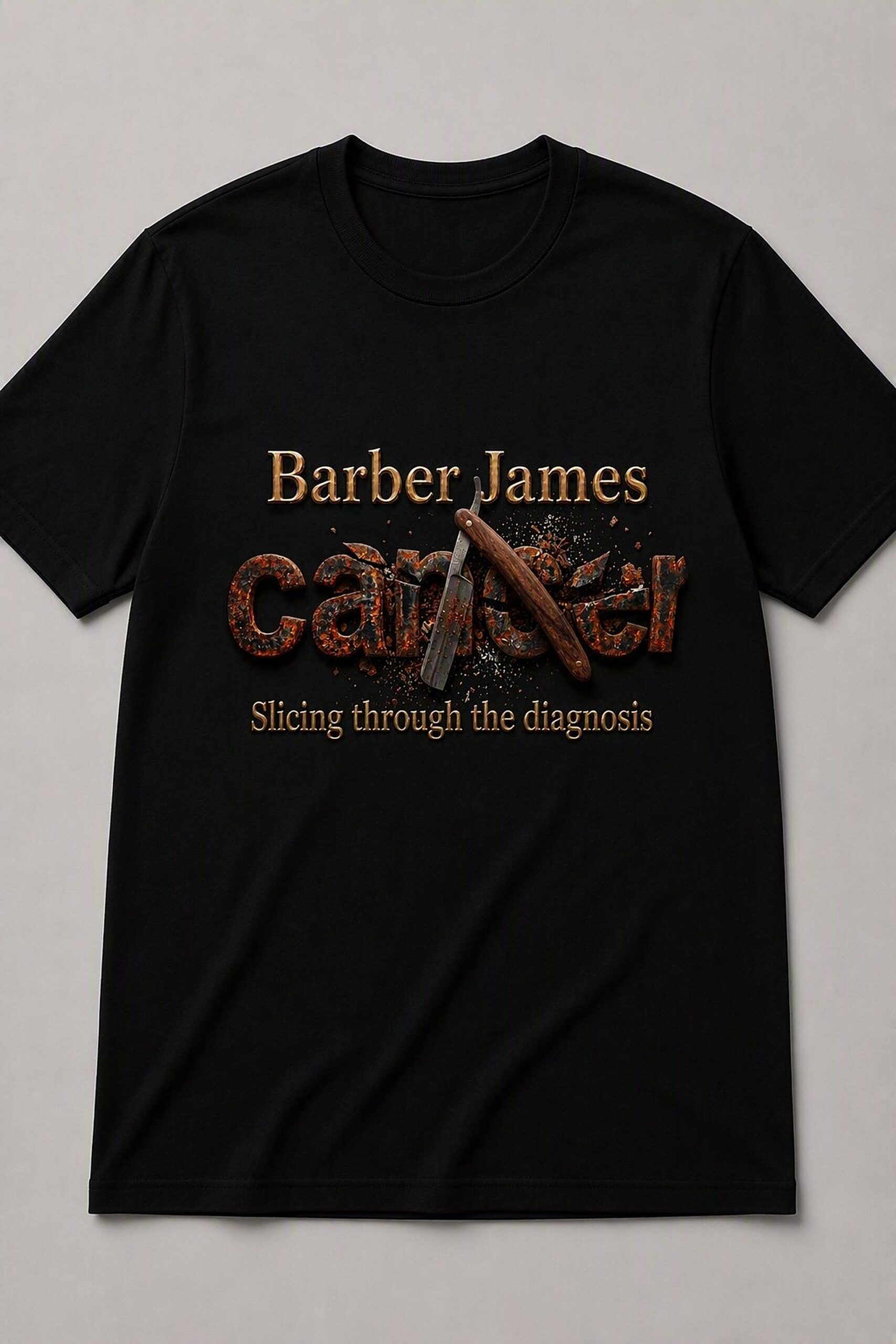 Barber James cancer awareness tee