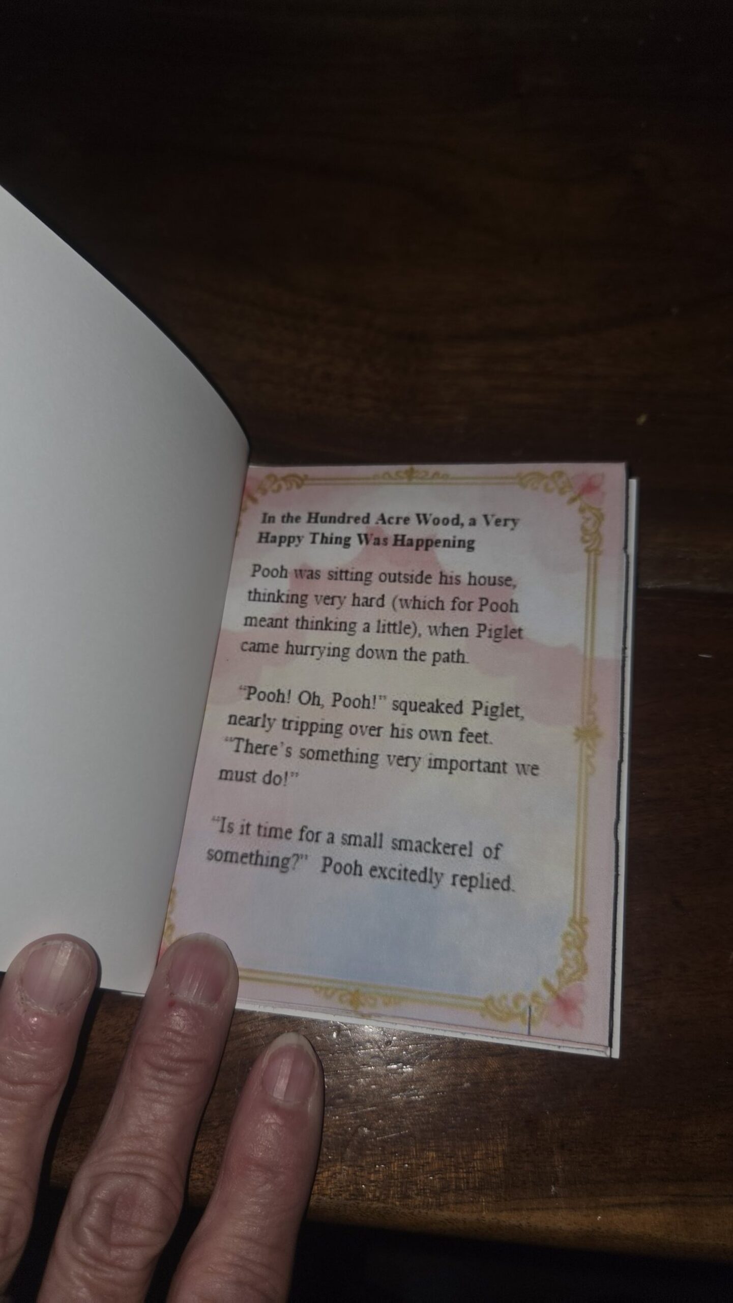 Baby book inside page