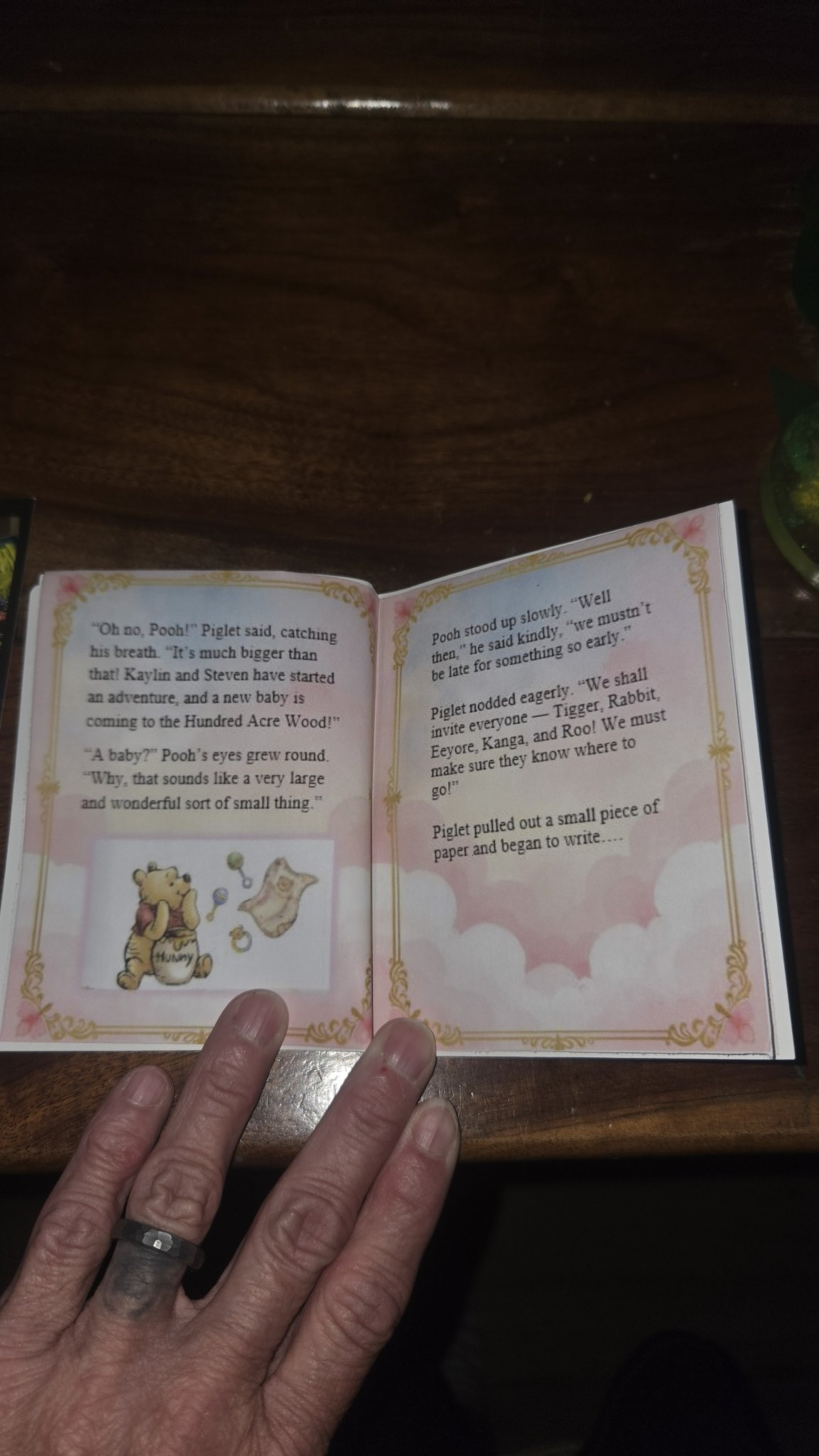 Baby book two-page spread